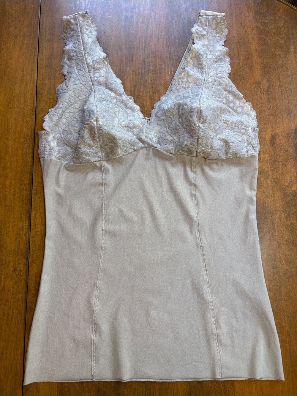 Warner's Lace-Top Shaping Camisole in Light Tan, XL